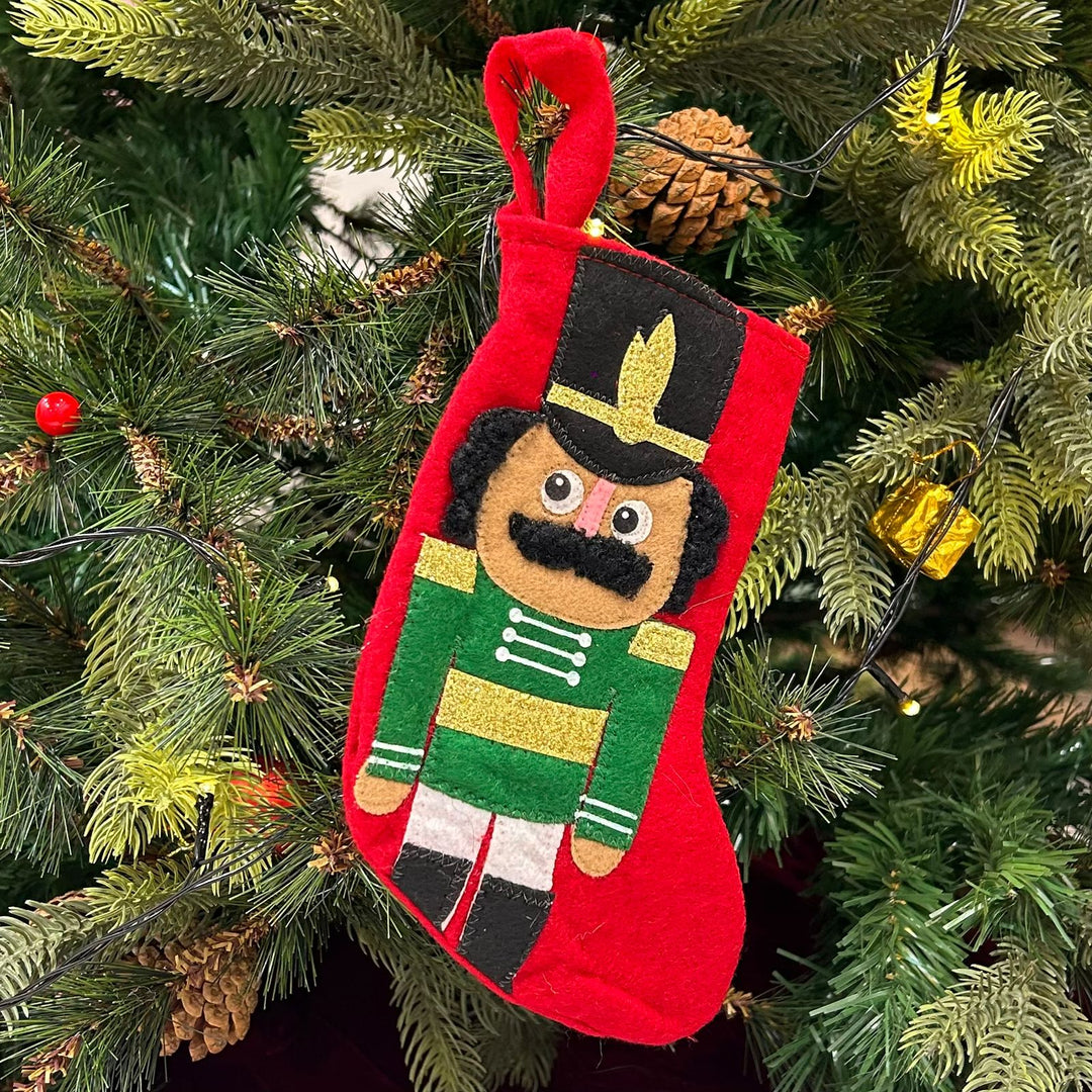 Babble Wrap 8" Nutcracker Mini Stocking (Red)