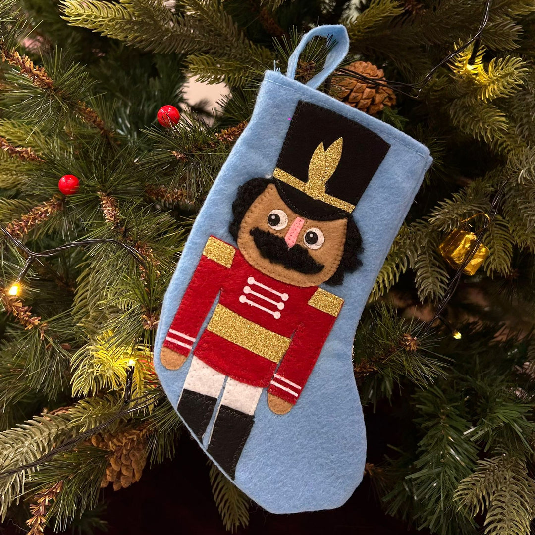 Babble Wrap 8" Nutcracker Mini Stocking (Blue)