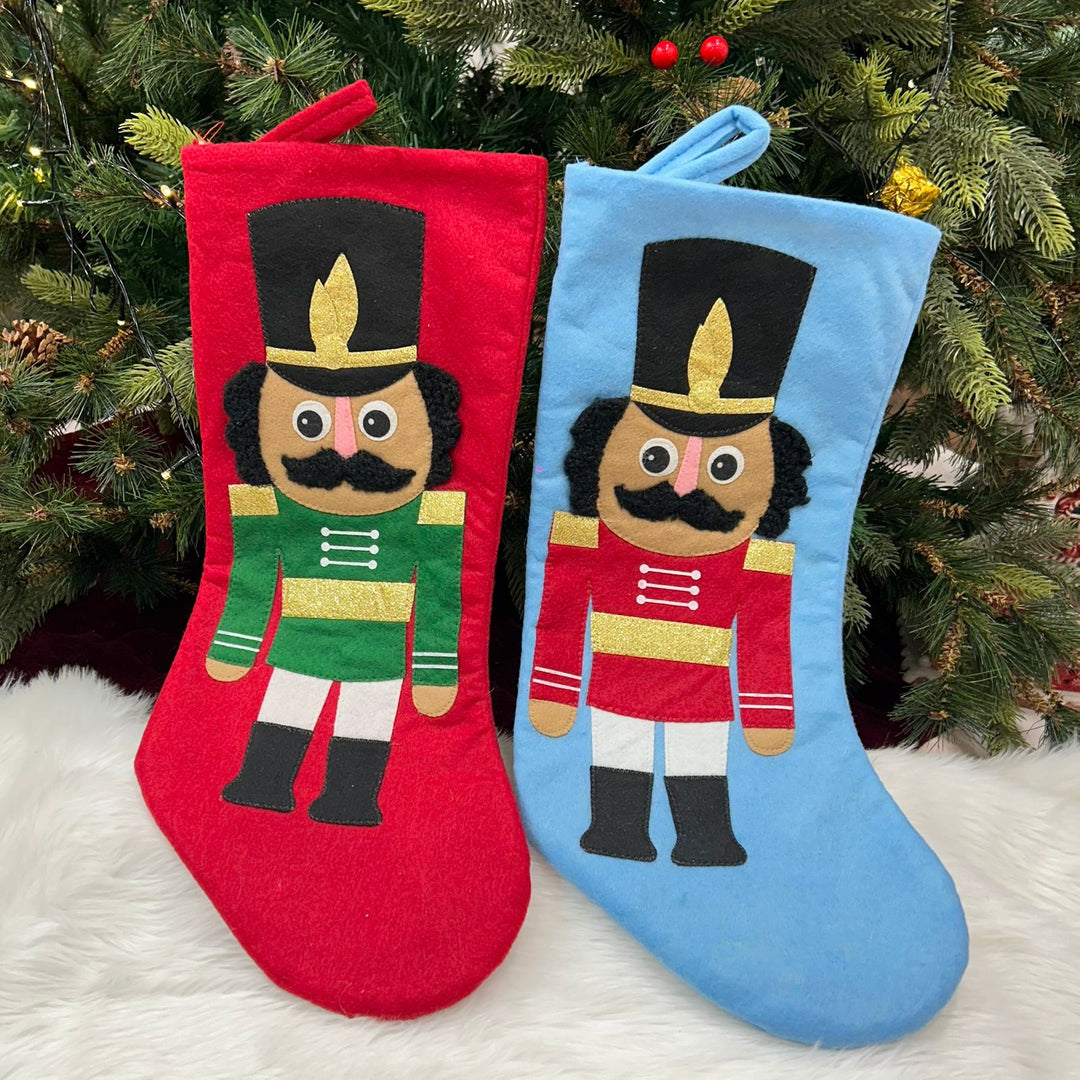 Babble Wrap 17" Nutcracker Large Stocking (Blue)