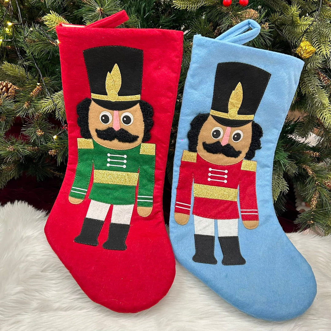 Babble Wrap 17" Nutcracker Large Stocking (Blue)