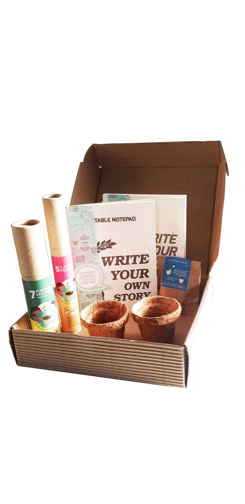 Plantable Pens & Pencil Gift Box - Gift Box Set (Flat Box) - Bundle Pack