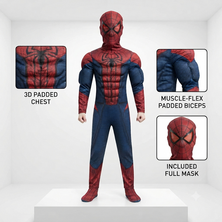 Padded Superhero Jumpsuit Costume