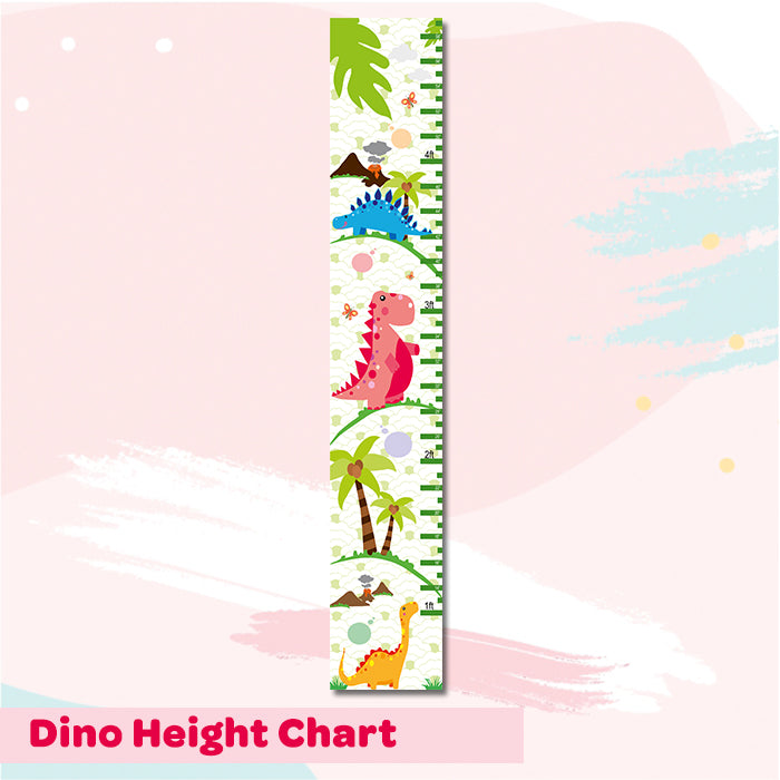 Pastel Dinosaur Height Chart Wall Sticker