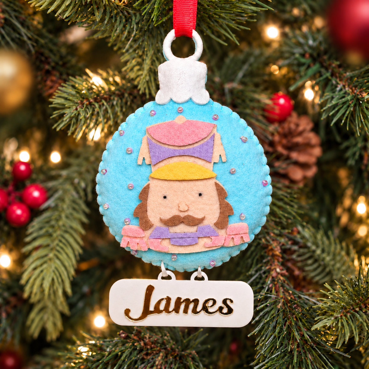 Pastel Nutcracker Felt Ornament
