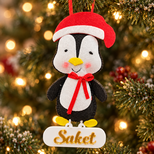 Penguin Joy Felt Ornament