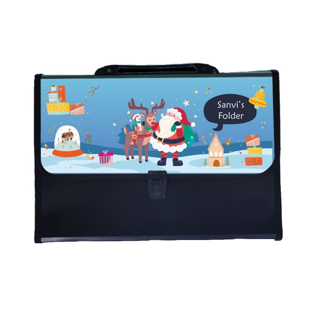 Personalised Christmas Folder - Santa With Gifts