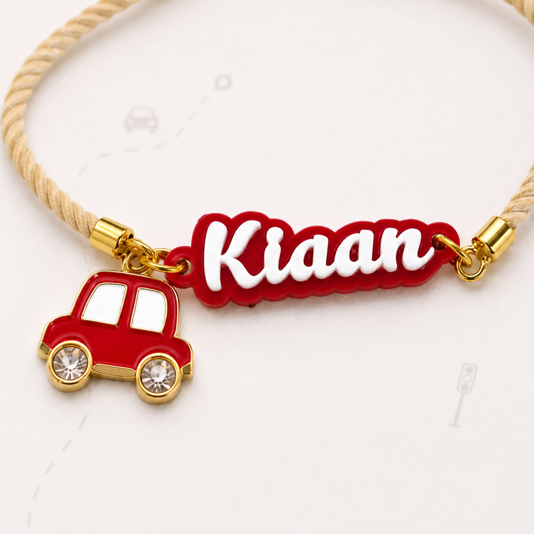 Babble Wrap Personalised Little Racer Rakhi
