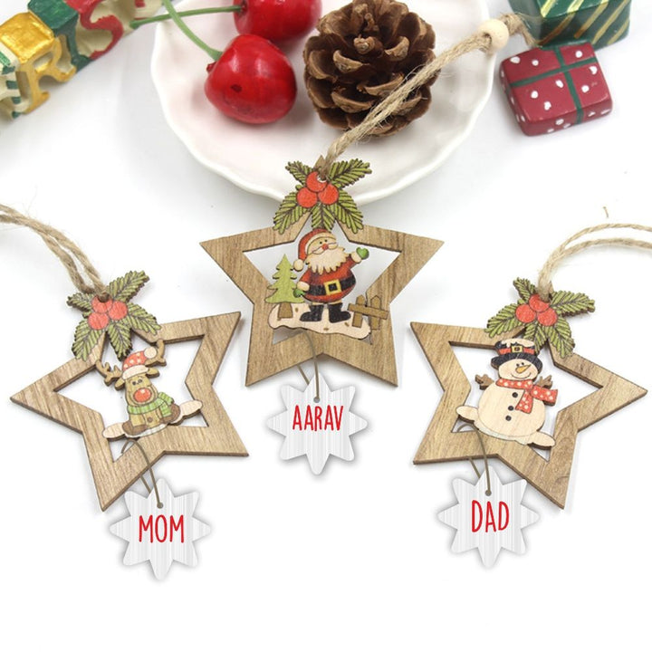 Babble Wrap Timber Twinkle Star Ornaments- Set of 4