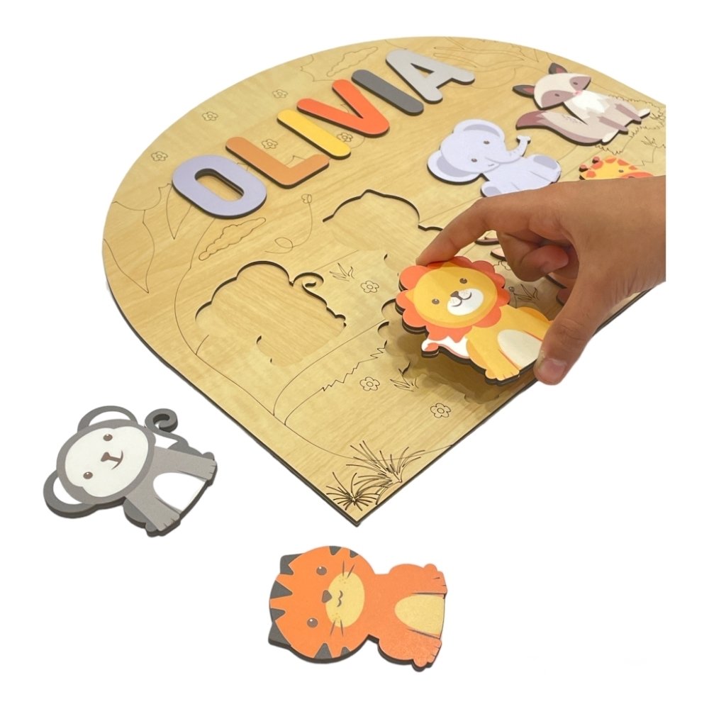 Personalised Wooden Name Puzzle- Wild Animals