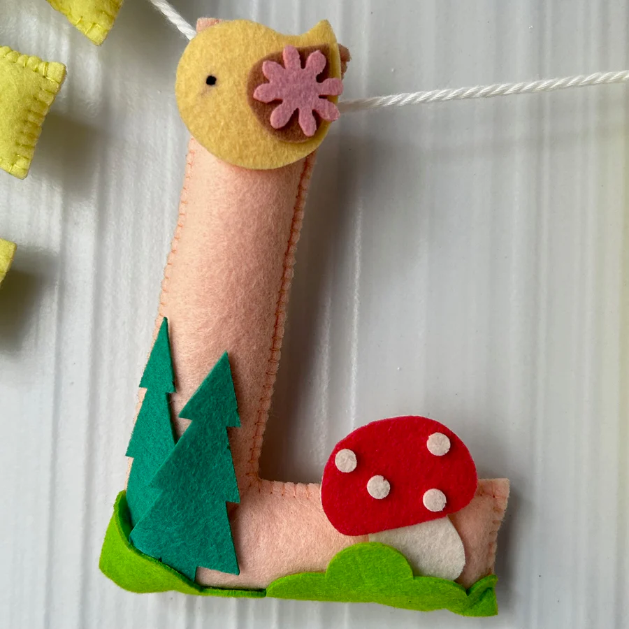 Personalised Woodland Friends Felt Name Bunting