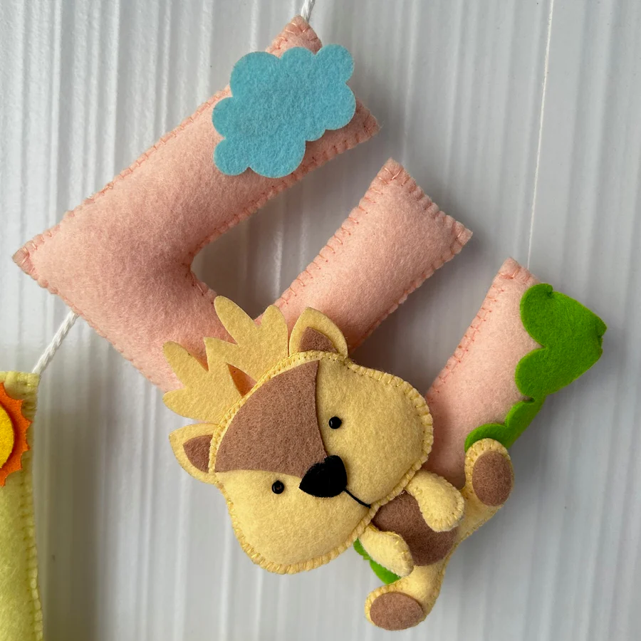 Personalised Woodland Friends Felt Name Bunting