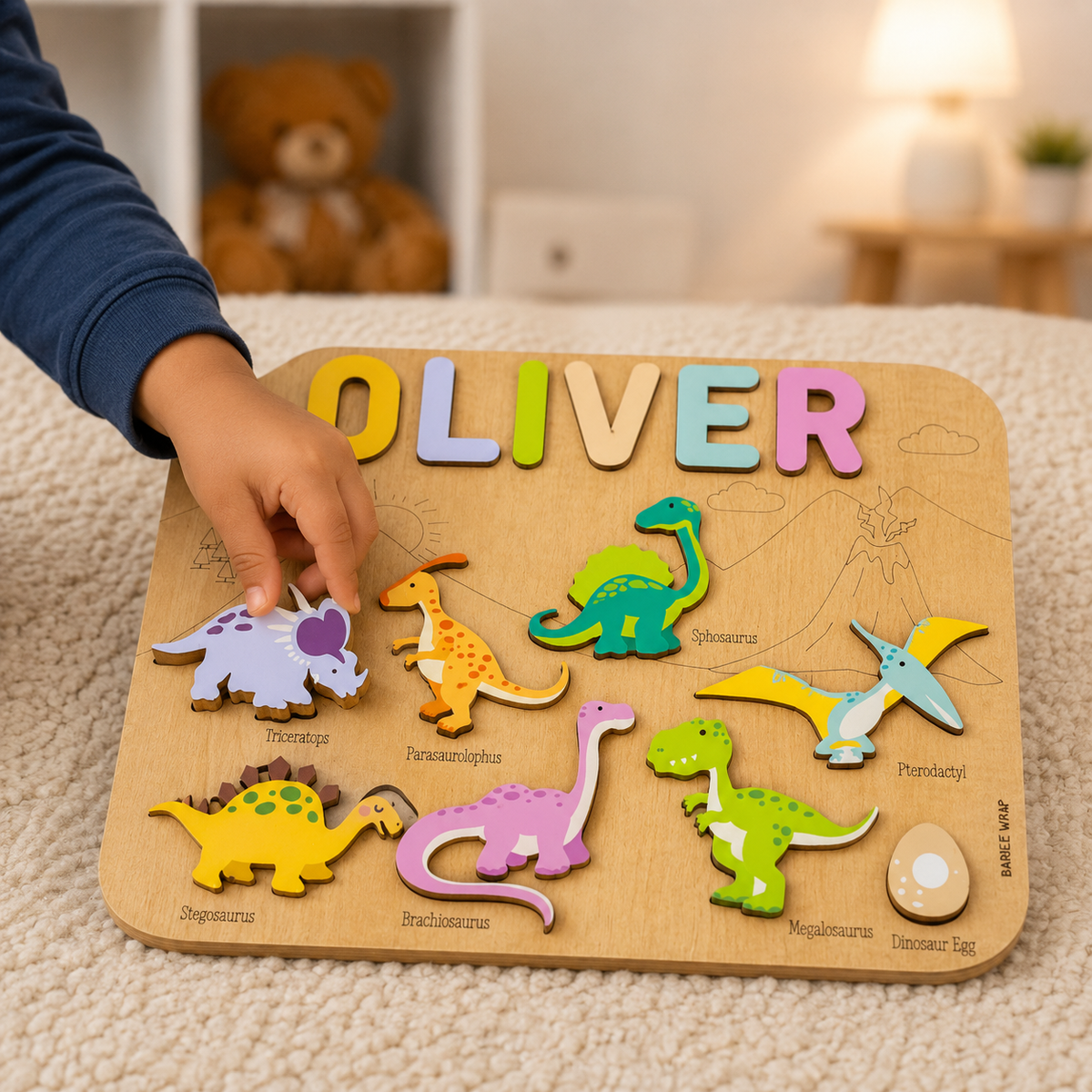 Personalised Wooden Name Puzzle- Dinosaurs