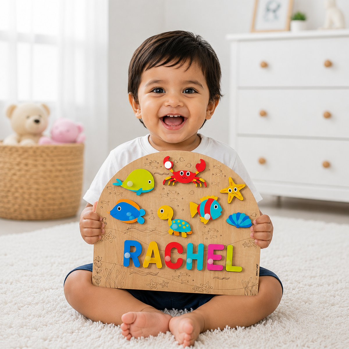 Personalised Wooden Name Puzzle- Sea Creatures