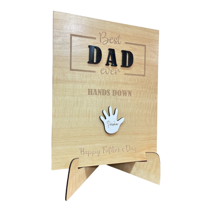 Personalized Wooden Father's Day Frame - Hands Down