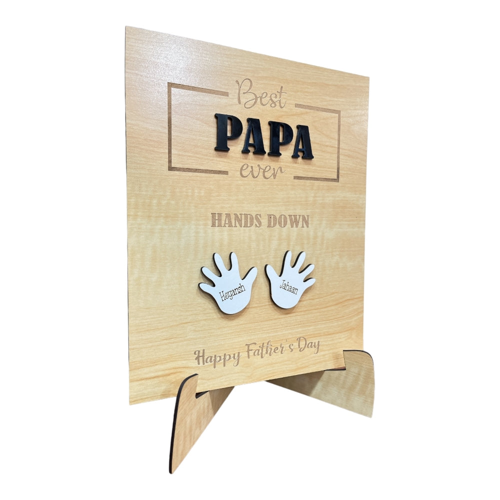 Personalized Wooden Father's Day Frame - Hands Down