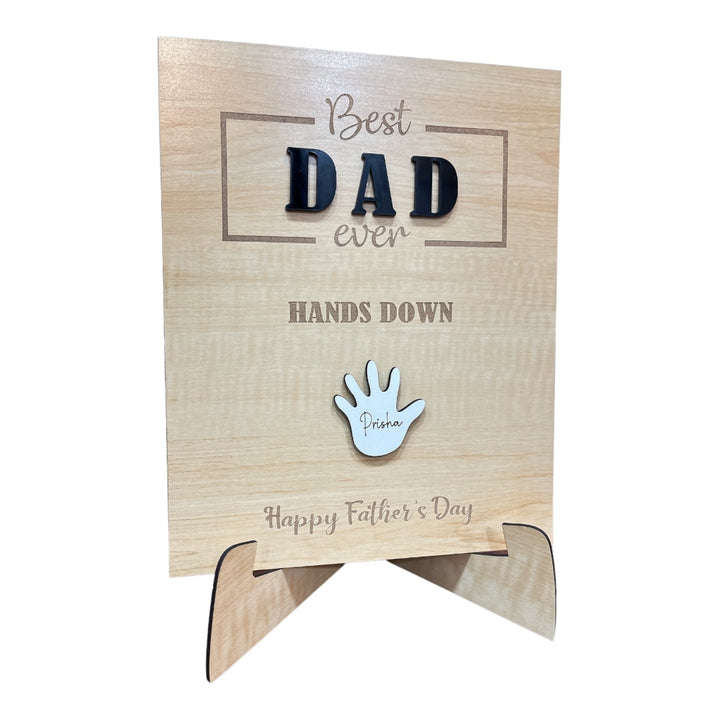 Personalized Wooden Father's Day Frame - Hands Down