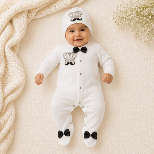 Peruvian Romper Set- Black Moustache