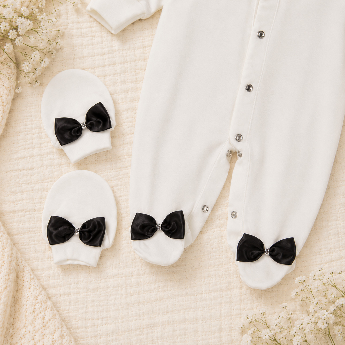 Peruvian Romper Set- Black Moustache