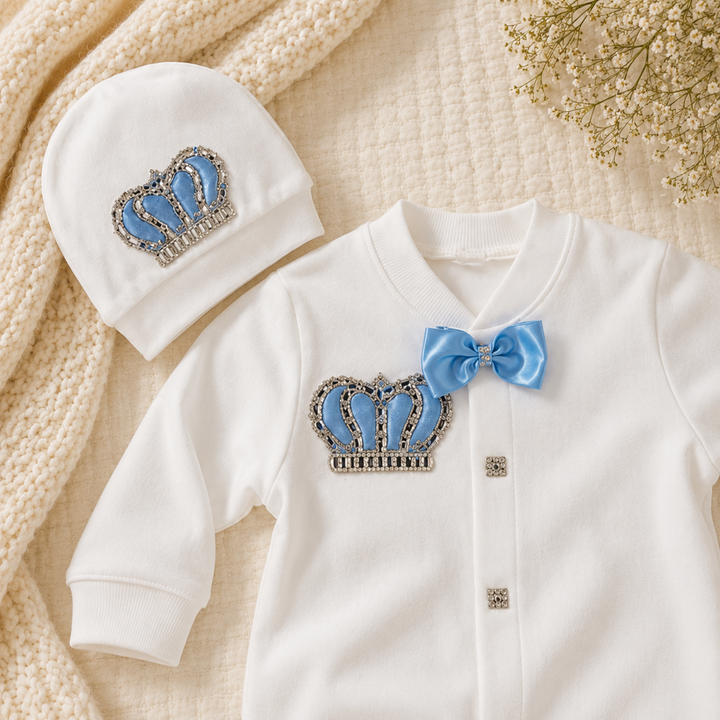 Peruvian Romper Set- Blue Crown