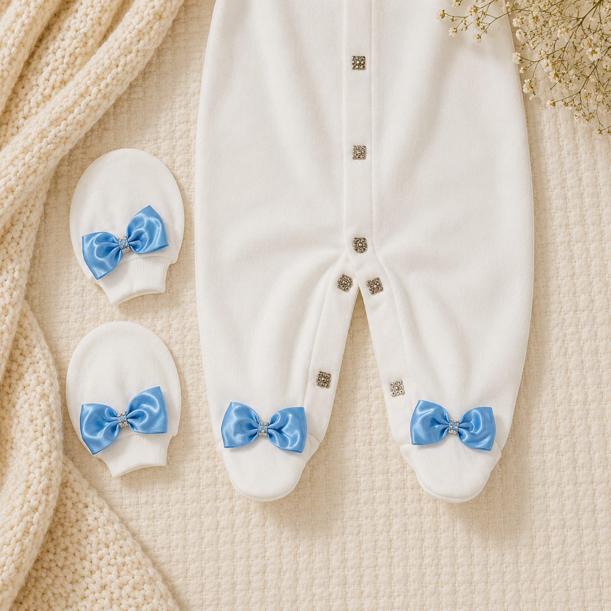 Peruvian Romper Set- Blue Crown