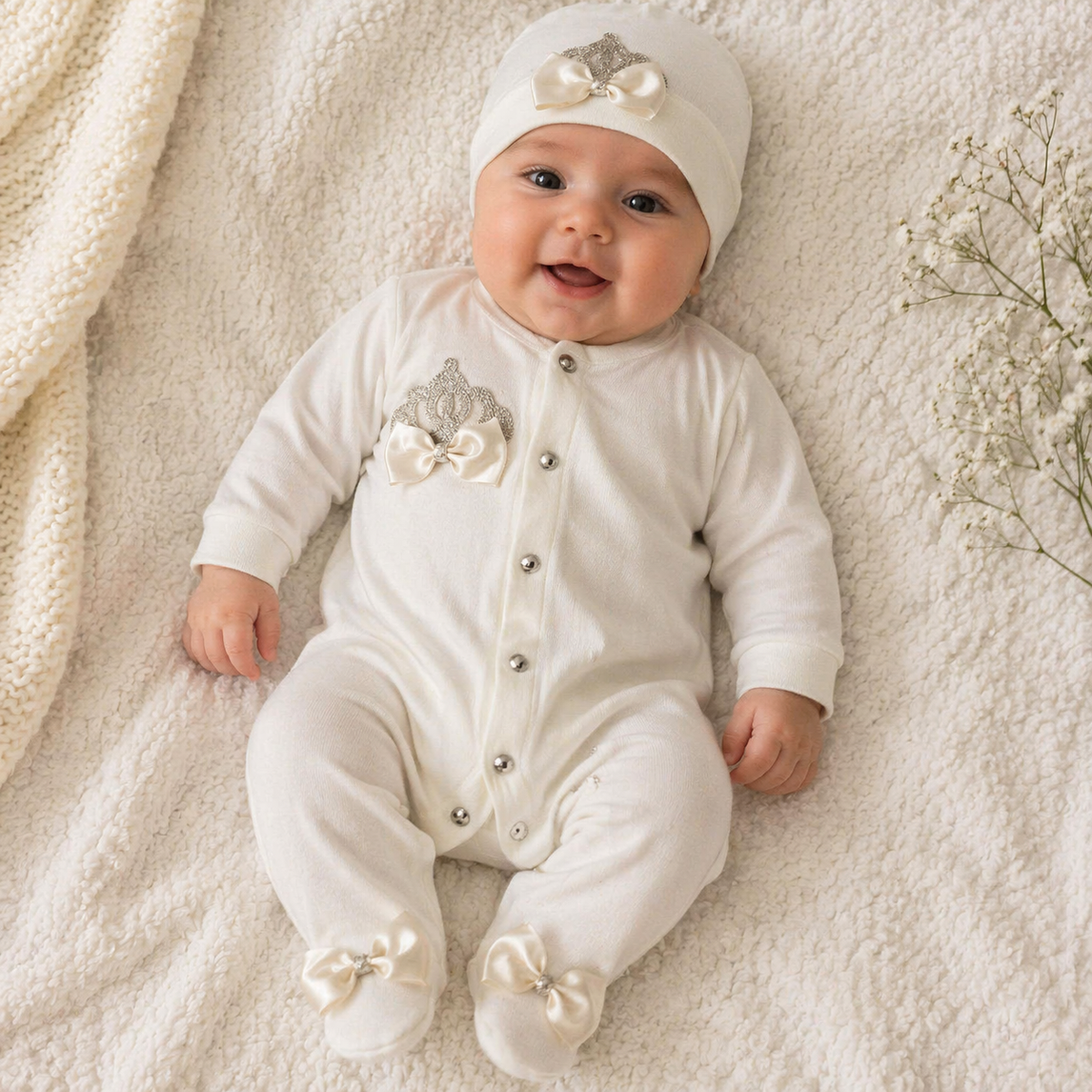 Peruvian Romper Set- Champagne Crown
