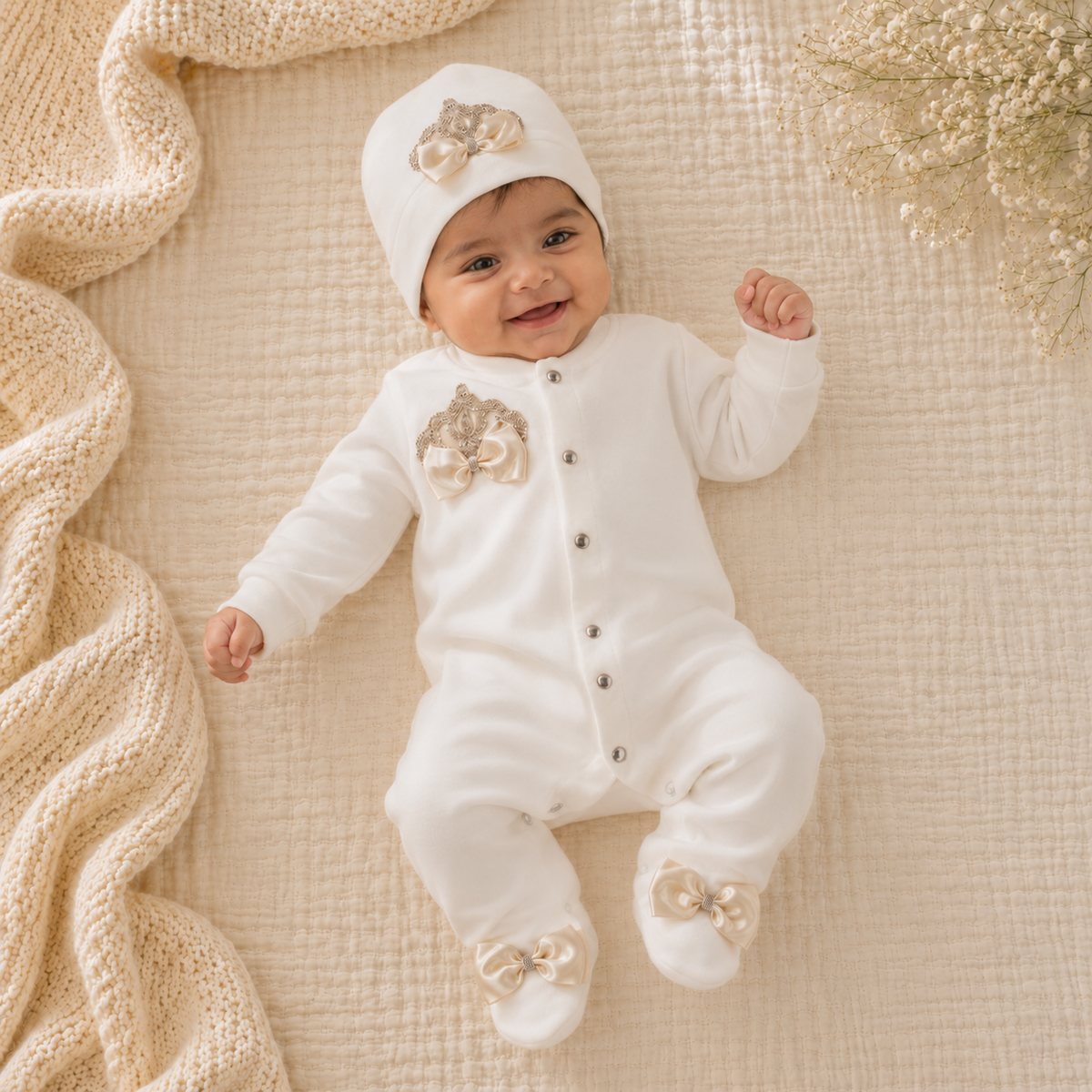 Peruvian Romper Set- Champagne Crown