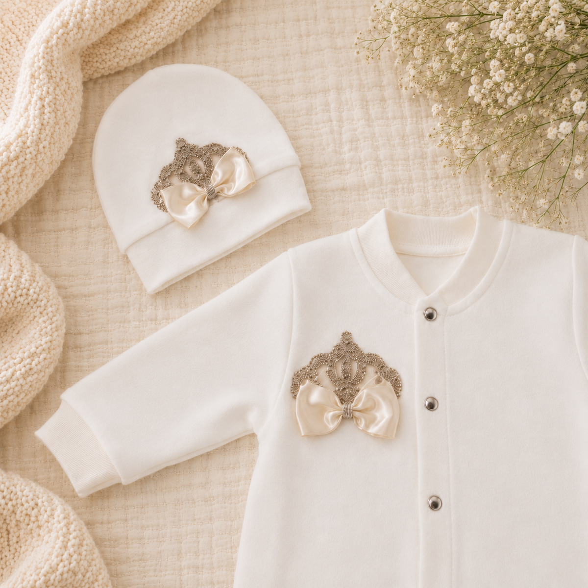 Peruvian Romper Set- Champagne Crown