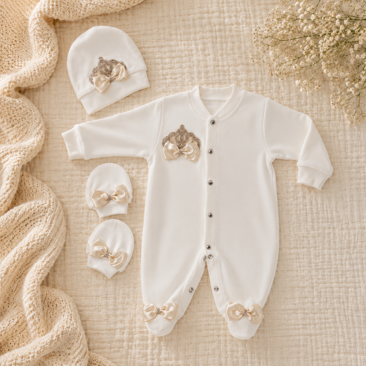 Peruvian Romper Set- Champagne Crown