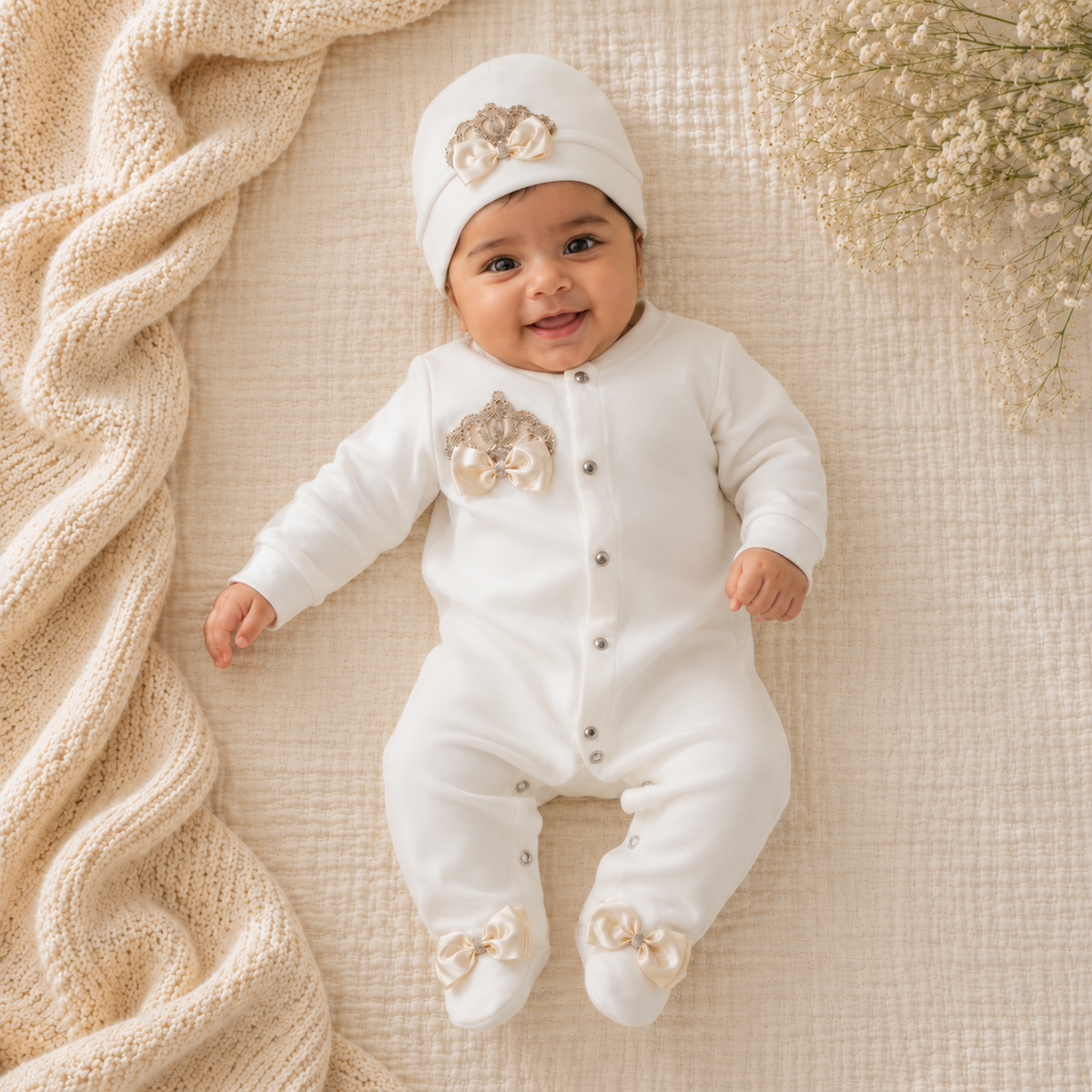 Peruvian Romper Set- Champagne Crown