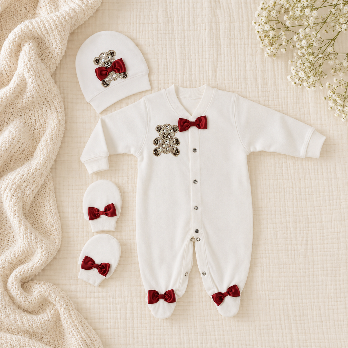 Peruvian Romper Set- Maroon
