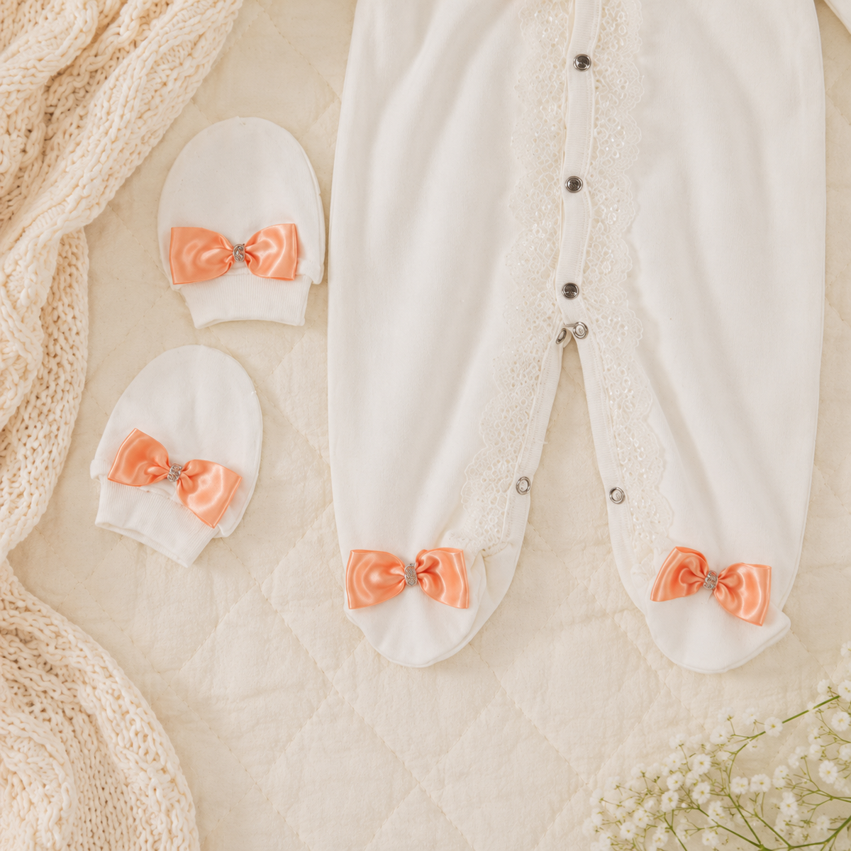 Peruvian Romper Set- Orange Ellie