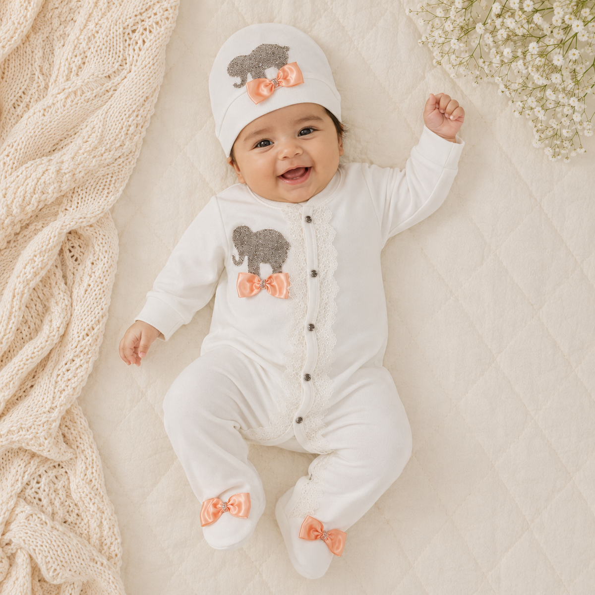 Peruvian Romper Set- Orange Ellie