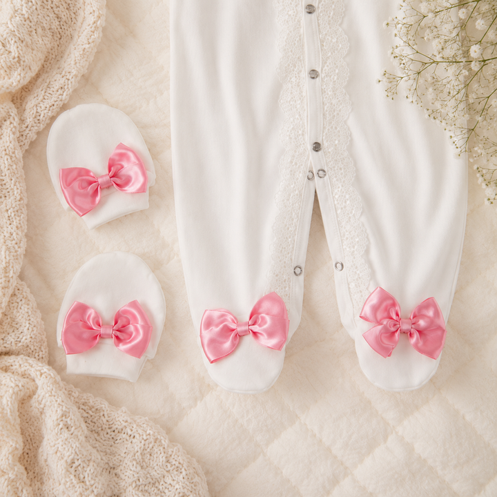 Peruvian Romper Set- Pastel Pink Butterfly