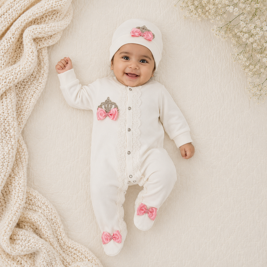 Peruvian Romper Set- Pink Crown
