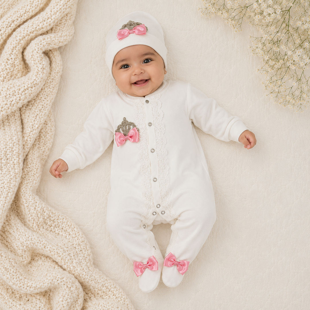 Peruvian Romper Set- Pink Crown