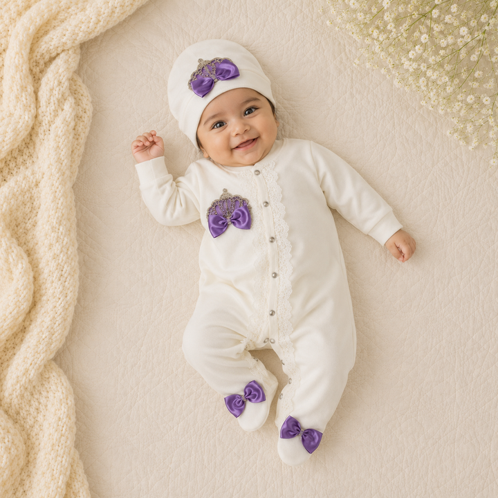 Peruvian Romper Set- Purple Crown