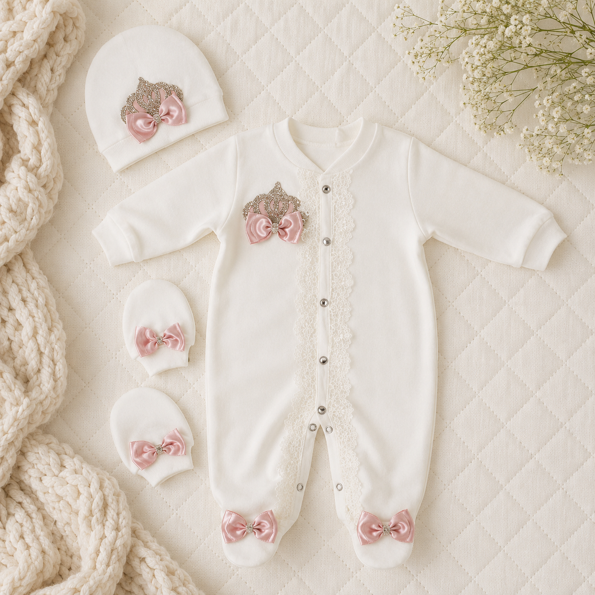 Peruvian Romper Set- Rose Gold Crown
