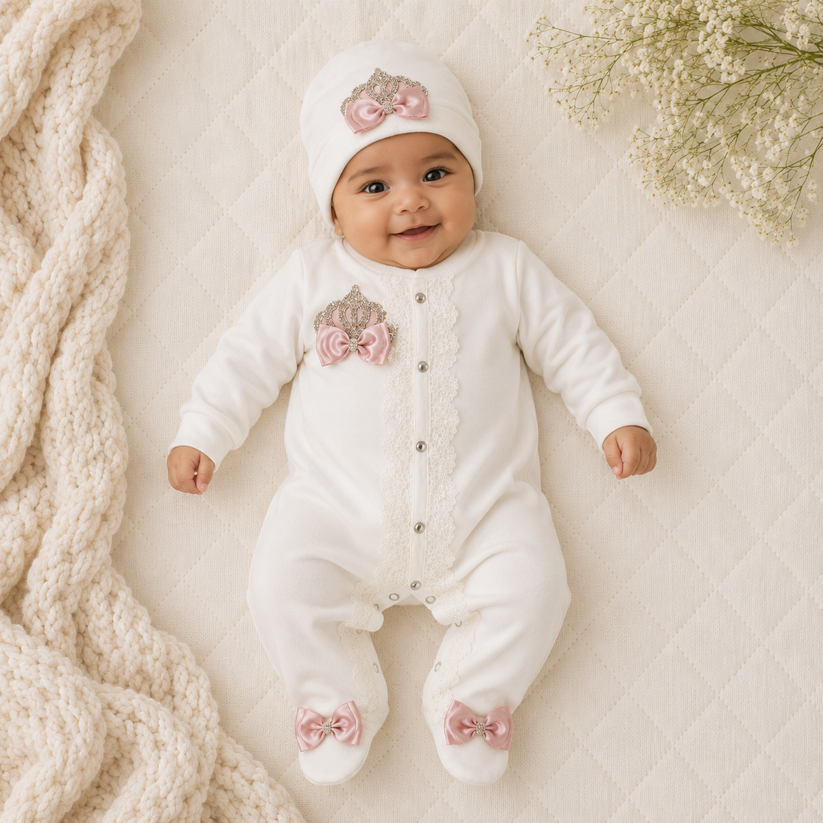 Peruvian Romper Set- Rose Gold Crown