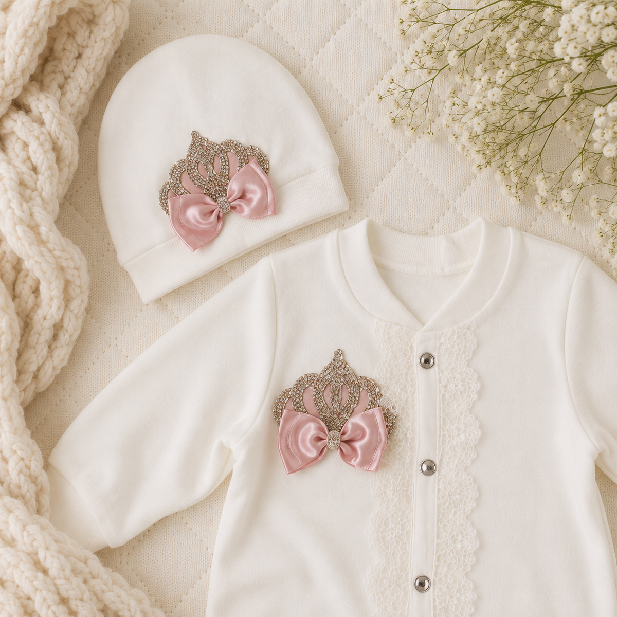Peruvian Romper Set- Rose Gold Crown
