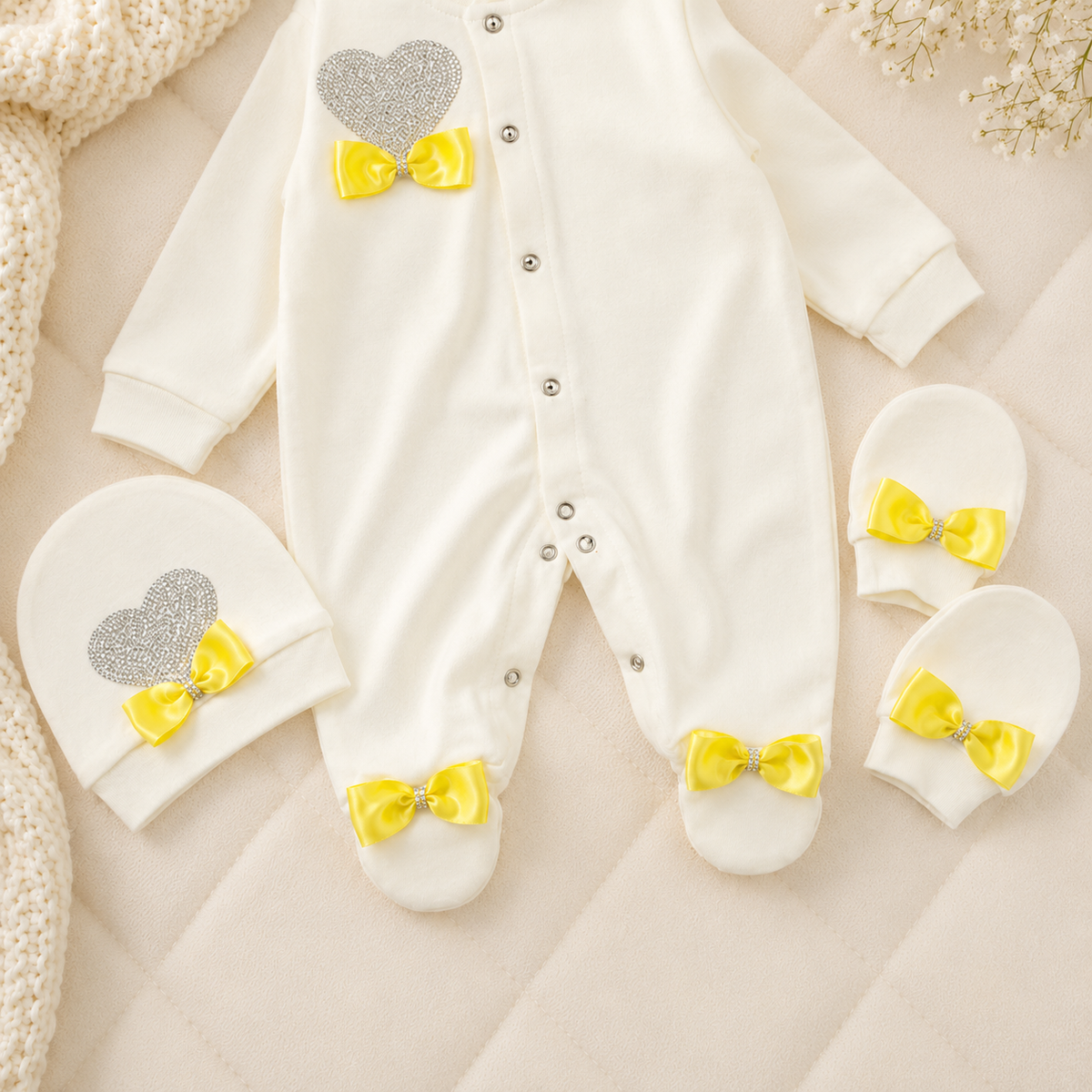 Peruvian Romper Set- Yellow Heart