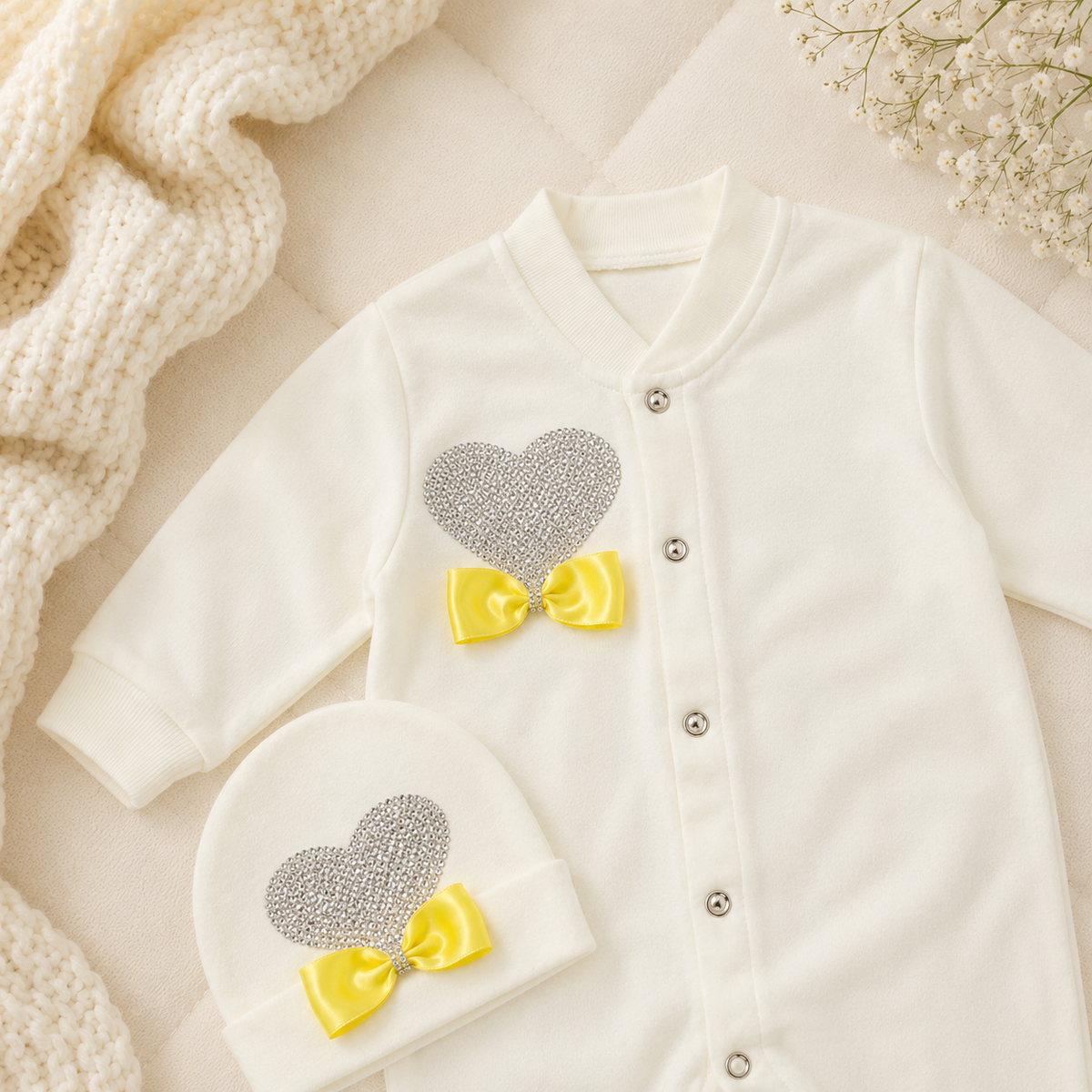 Peruvian Romper Set- Yellow Heart