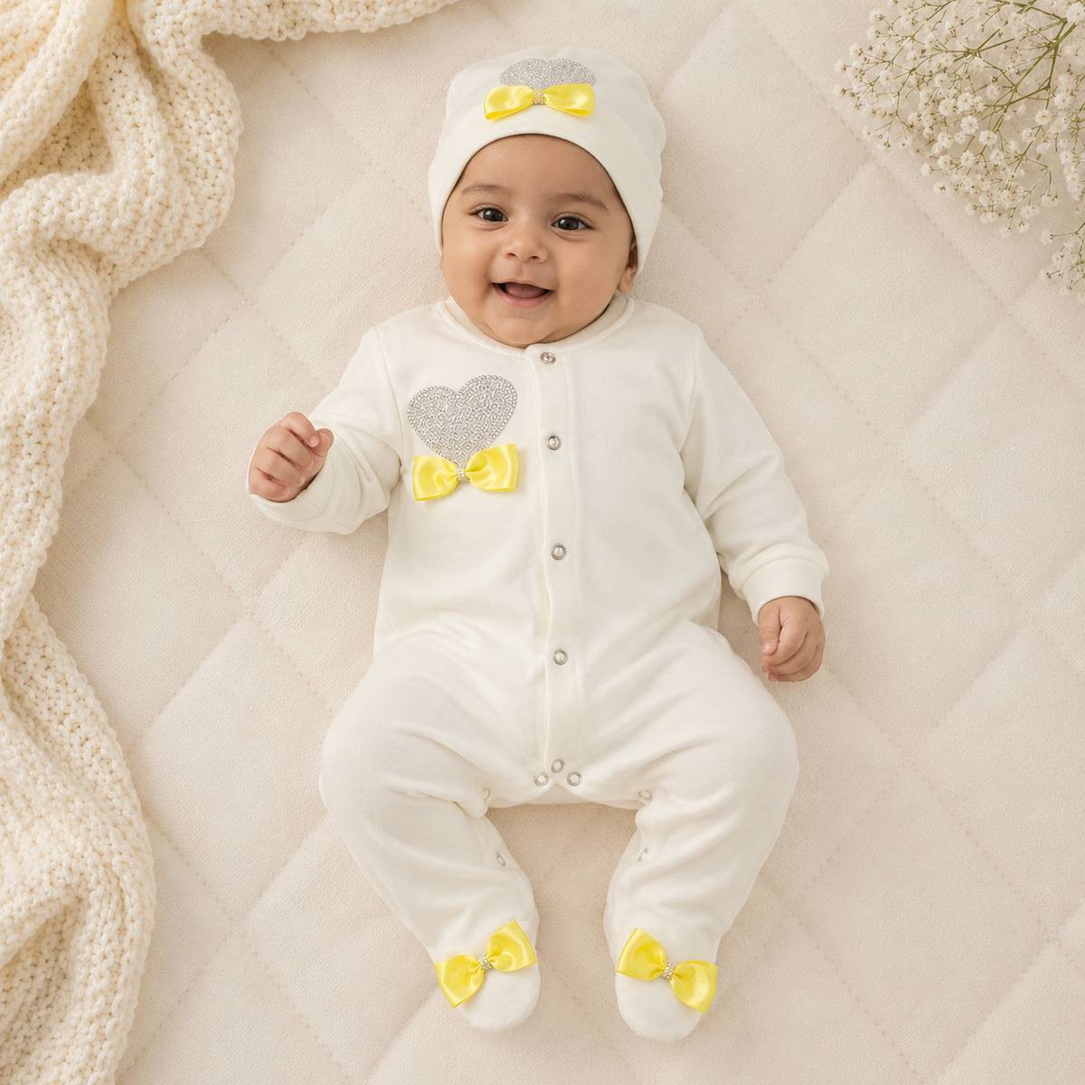 Peruvian Romper Set- Yellow Heart