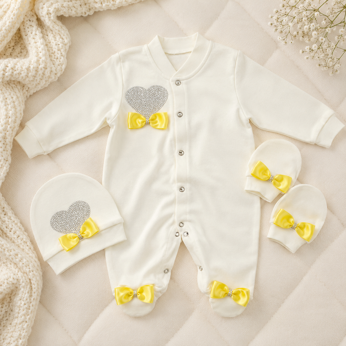 Peruvian Romper Set- Yellow Heart