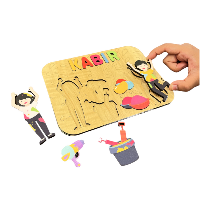 Holi Wooden Name Puzzle- Rang Rasiya