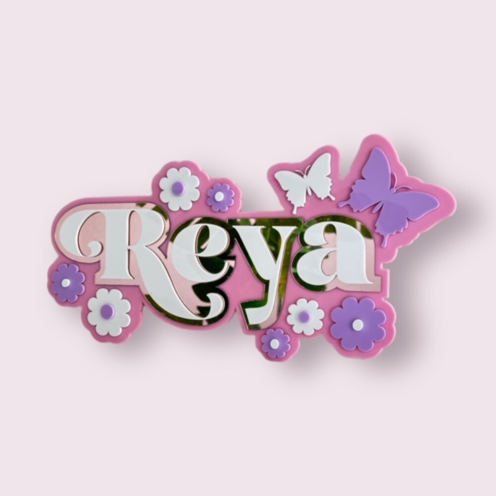 3 Layer Acrylic Name Plaque- Garden Grace