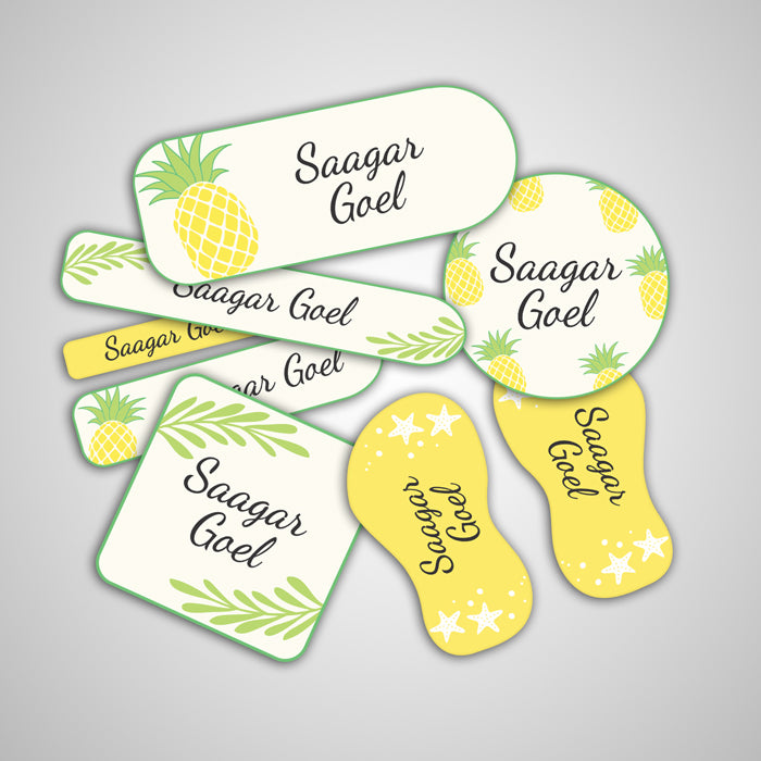 Pineapple Name Labels - Complete/Split/Iron Ons Packs