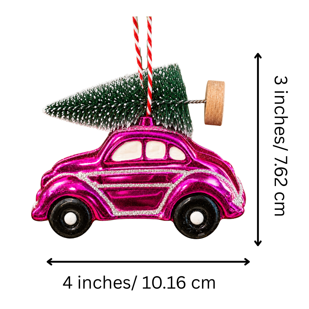 Pink Noel Car Ornament