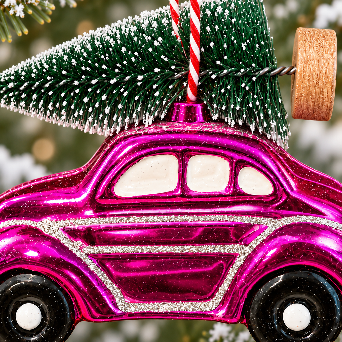 Pink Noel Car Ornament