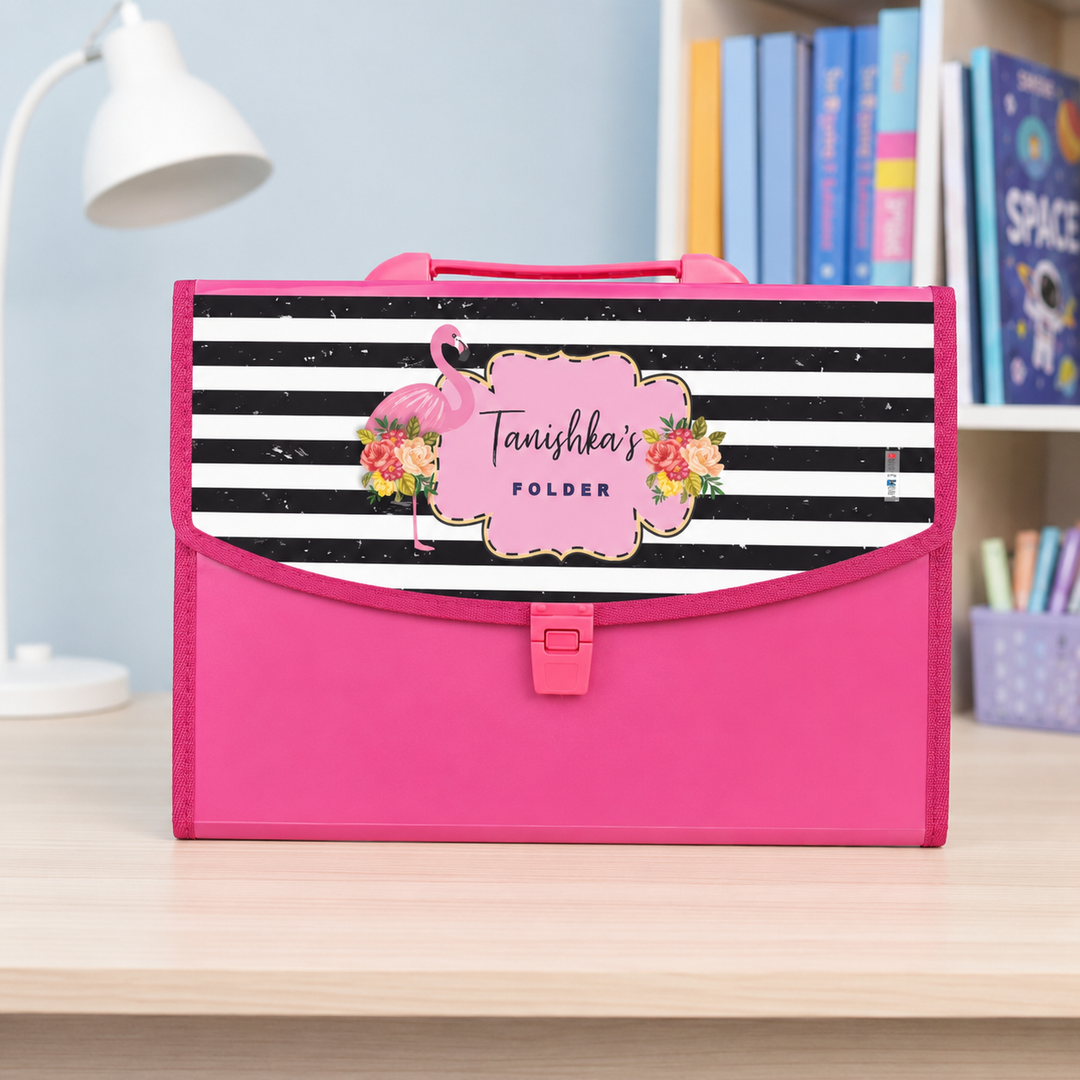 Pink Folder - Floral Flamingo