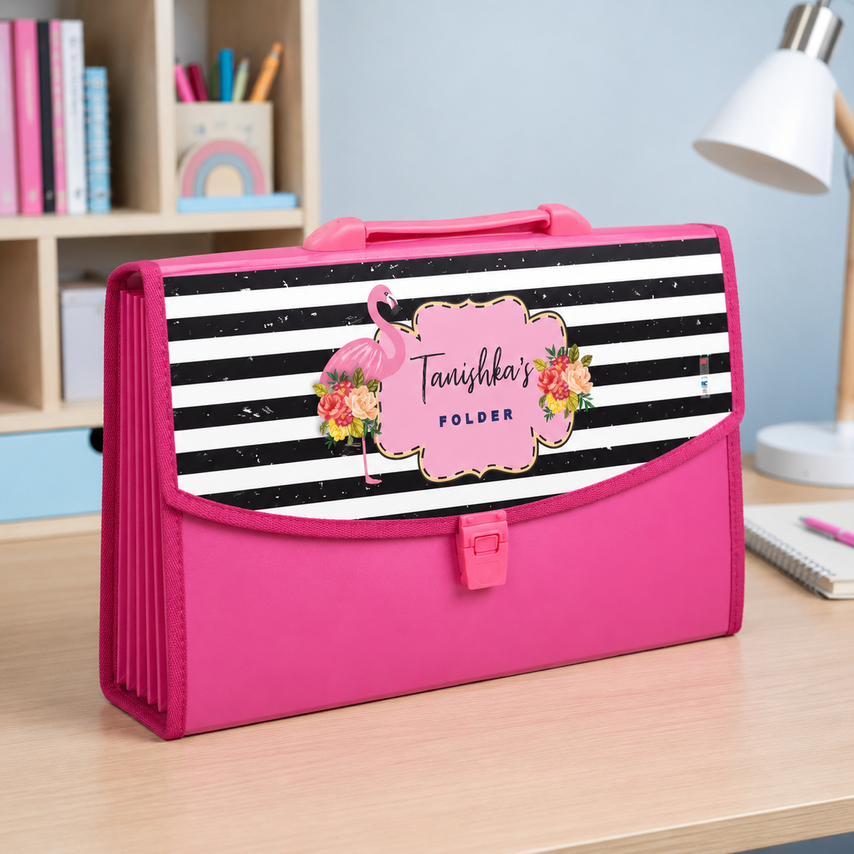 Pink Folder - Floral Flamingo